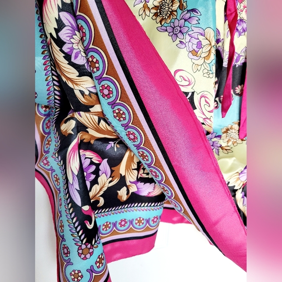 Christel Swedish Design Women's Luxe 100% Silk Tunic Dress One Size Paisley - Picture 10 of 16